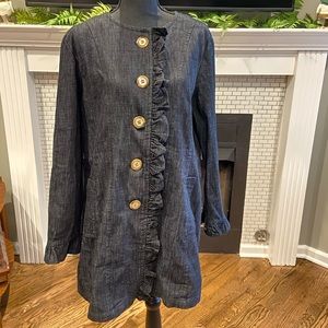 Live a Little Ruffle Denim Jacket, XL